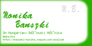 monika banszki business card